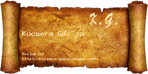 Kucsera Géza névjegykártya