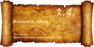 Kucsera Géza névjegykártya