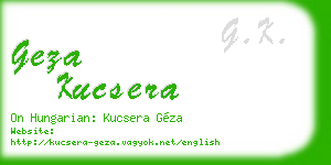 geza kucsera business card
