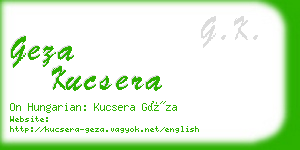 geza kucsera business card